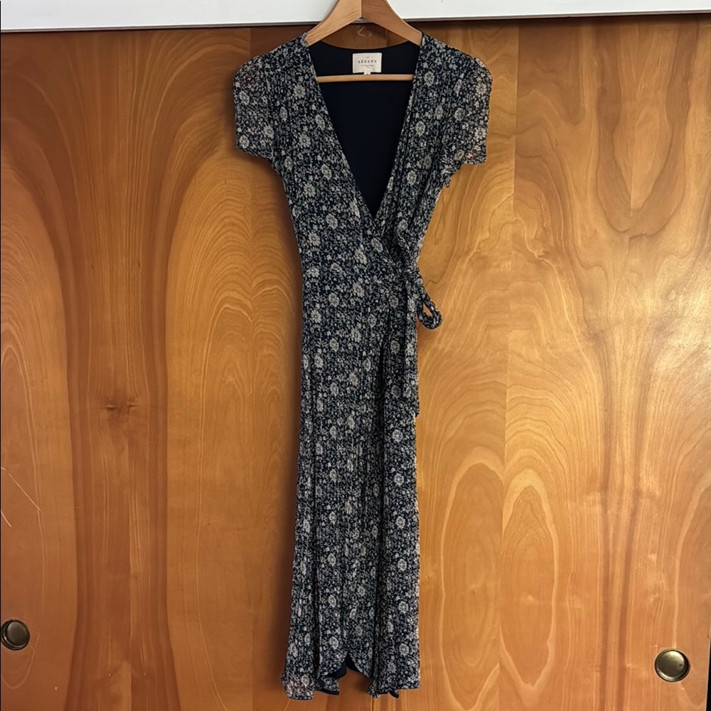 Sezane-Navy Floral Wrap Dress - Picture 9 of 9